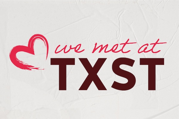 Maroon and red We Met at TXST graphic