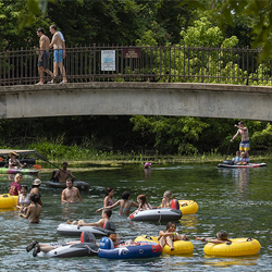 patrons tubing on the san marcos river